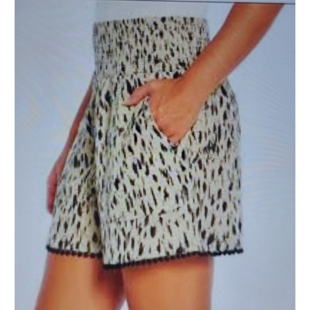 Three Dots Shorts Animal Print ,Women S,Pull-on ,Elastic Waist, Rayon, Viscose.